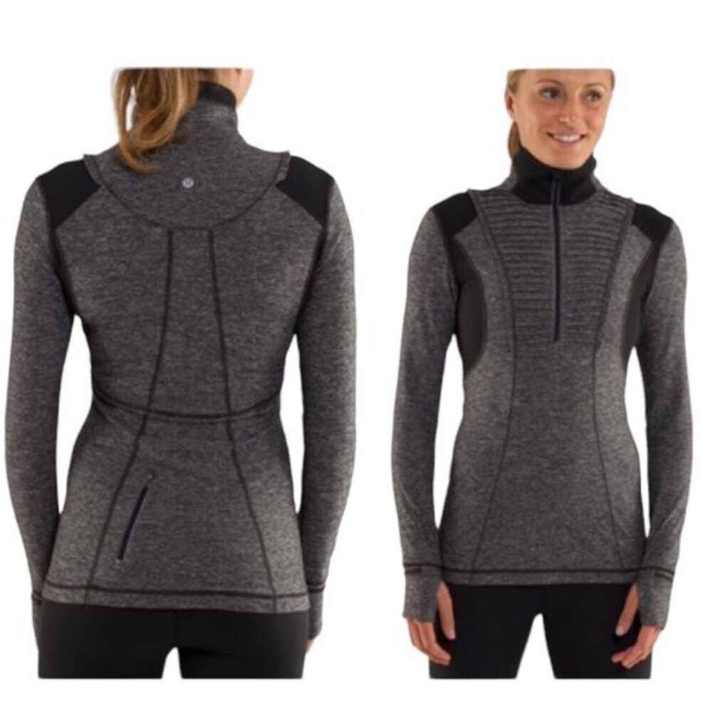 Lululemon Run Your Heart Out Long Sleeve Top Pullover 1/2 Zip Stretch Pocket 6